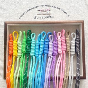 En gros, personnalisé, YIYUE, lanière en nylon colorée style nœud romain pour bagages et téléphones, breloque de sac, <span class=keywords><strong>pendentif</strong></span> tricoté fait main tendance DIY - Product Image 1