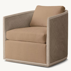 Style pastoral rétro motif tissé décoration salon Accent canapé chaise <span class=keywords><strong>rustique</strong></span> chêne solide rotin <span class=keywords><strong>fauteuil</strong></span> pour cour de campagne - Product Image 4