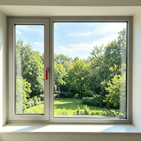 Ventana Abatible de Aluminio de Ahorro Energético, Alta Calidad, Fabricada en China
