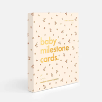 Premium 350gsm papier cartonné renard et jachère imprimés floraux et feuille d'or bébé jalon cartes boîte pour annonce de naissance