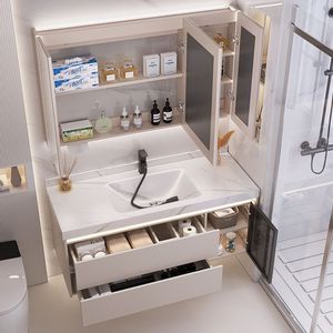 ตู้ห้องน้ำพร้อมอ่างเซรามิก สีนมกาแฟ แบบชิ้นเดียว สำหรับใช้ในบ้าน - Product Image 3