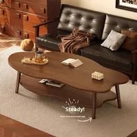 Table basse en bois massif de luxe pour petit appartement salon moderne meubles de maison à double couche