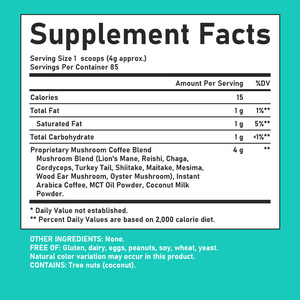 Custom Label ODM Mushroom Coffee Powder Dietary <b>Supplement</b> Promote Immune Cognetive and Support Energy Production for Adult - Product Image 2