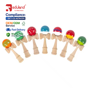 EDULAND Kendama Personalizzato CPC CE in Legno Cromato, Gioco di Abilità con Sfera e Spada, Giocattolo Educativo per Bambini - Product Image 1
