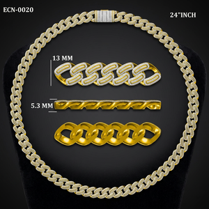 Cadena Cubana de Oro de 10kt-18kt para Hombre, Estilo Hip Hop, con Diamantes de Corte Brillante, 24 Pulgadas de Largo, Collar de Oro Blanco, Joyas Lurba - Product Image 5