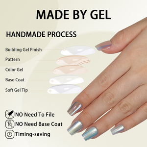 Personalización <span class=keywords><strong>Azul</strong></span> Aurora Efecto Lujo Brillante <span class=keywords><strong>Uñas</strong></span> postizas Cubierta completa Acrílico Diseño Medio Ataúd Cromo Ojo de gato Prensa <span class=keywords><strong>en</strong></span> las <span class=keywords><strong>uñas</strong></span> - Product Image 5