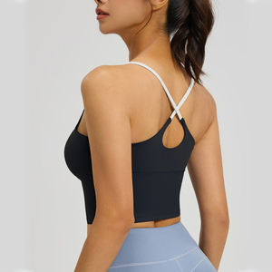 Top deportivo ligero sin aros en colores sólidos con copa 3/4 y tela de alta elasticidad - Product Image 2