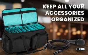 Free Sample DJ Cable File Bag with Detachable Padded Bottom and Dividers Travel Musicians Gig Bag for DJ Gear Storage Bag - Product Image 2