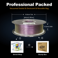 Filament PLA Magic Pro bicolore HELLO3D 1KG 1,75 mm, effet ciel étoilé scintillant, pour imprimante 3D, bâtonnets de plastique à changement de couleur