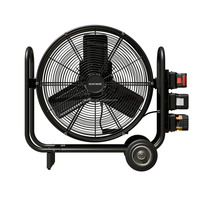 Ventilateur sur pied industriel rechargeable de 20 pouces en métal avec oscillation et 5 vitesses pour usage extérieur, camping-car, hôtel et domestique