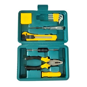 Juego de herramientas manuales compacto de 12 piezas con destornillador, alicates, llaves hexagonales y cuchilla en estuche para reparaciones en el hogar. - Product Image 1