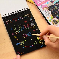 Design personnalisé taille DIY arc-en-ciel Scratch Art peinture cartes en papier et grattage magique dessin graffiti doodle livre pour les enfants