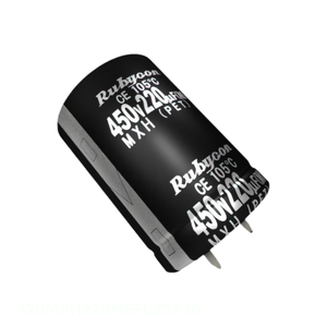 Condensateur à traversée de canal (TH) en aluminium 220 µF 20 % 420 V SNAP TH 220 µF 420MXH220MEFC25X30 - Product Image 1