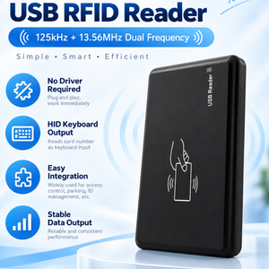 Lector RFID USB OEM de Doble Frecuencia 125kHz 13.56MHz, Lector de Tarjetas IC/ID, Lector de Llaveros para Gestión de Bibliotecas y Autenticación de Identidad - Product Image 1