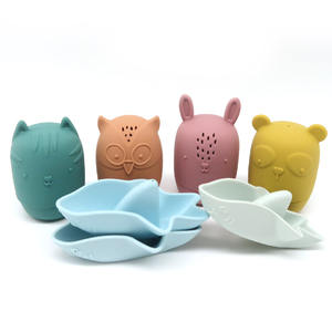 Gran oferta, lindos juguetes de playa de animales, juguetes educativos para bebés, baño ecológico, bebé, silicona, búho, tiburón, barco, juguetes flotantes para niños pequeños - Product Image 5