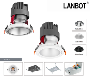Plafonnier encastré intelligent ETL 5CCT 4 pouces 16W LED Downlight fixe et orientable avec cardan, étanche IC, pour usage hôtelier - Product Image 5