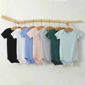 Bio Bambus Säugling Bodysuit Mädchen Jungen Neugeborene Stram pler Sublimation Neutral Sommer Baby T-Shirts Kleidung