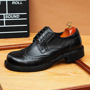 Chaussures en cuir décontractées pour hommes Backfleece, à enfiler, bout pointu, soutien de la voûte plantaire, talon amorti, imperméables et respirantes pour le bureau et la carrière - Product Image 1