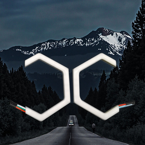 Đèn vòng nhiều màu RGBW điều khiển bằng ứng dụng, đèn halo <span class=keywords><strong>RGB</strong></span> Hex kiểu mắt thiên thần - Product Image 1