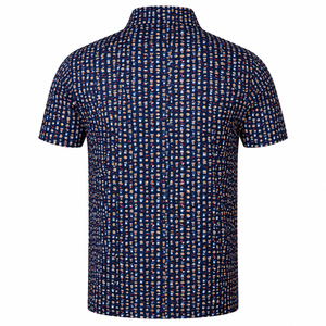 Polo con Estampado Novedoso Azul Marino para Hombre, Ropa Casual de Golf para Resort, Manga Corta, de Secado Rápido, Disponible al por Mayor, Stock Disponible para Verano - Product Image 4