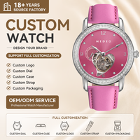 Montre automatique squelette pour femme en or avec bracelet, style steampunk, mouvement mécanique à remontage automatique, saphir