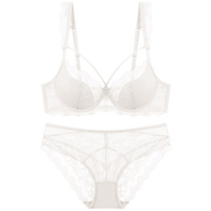 Conjunto de <span class=keywords><strong>sujetador</strong></span> y bragas de realce transparentes para mujer, conjuntos de <span class=keywords><strong>sujetador</strong></span> y bragas de encaje cómodos de alta calidad - Product Image 2
