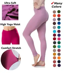 Plus Size Grades Asteca 92 Poliéster Spandex 8 Amanteigado Macio Escovado Seda Leite Mulheres Leggings Fabricação