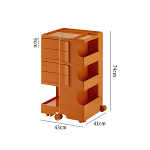 Precio DE LA FUENTE Nuevo Diseño 3 capas ABS Carro rodante Estante multifuncional con ruedas Color naranja - Product Image 2