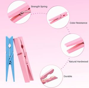 Colorful Wooden Eco-Friendly Durable Multifunction Mini Clothes Clips for Party Decor Hanging Craft Photo <b>Paper</b> Shoes & Sundries - Product Image 2