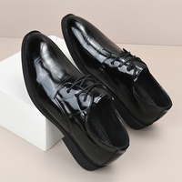 Chaussures habillées pour hommes grande taille à lacets, en cuir véritable à motif écossais