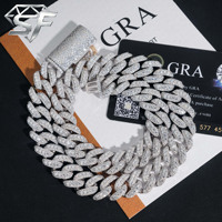 Collier chaîne cubaine en moissanite VVS 3MM 4MM 5MM en argent sterling 925 sans nickel et sans plomb, livraison directe depuis les États-Unis