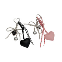 Ensemble de porte-clés et breloques décoratives en forme de cœur, design esthétique mignon, breloque de sac multi-cœurs, accessoire décoratif léger