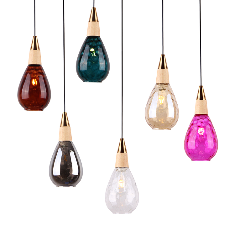 Nordic Glass Ball Hanging Lamp Modern Restaurant Kitchen Led Pendant Light