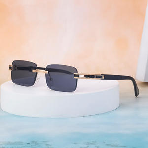 Gafas de Sol Cuadradas Sin Marco Personalizadas, Unisex, Lentes Negras de PC, UV400, Ligeras, Estilo Instagram, para Conducir, a la Moda - Product Image 1