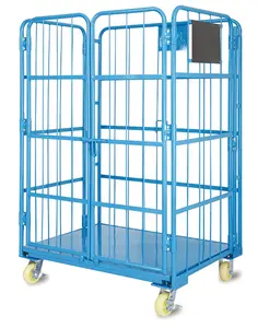 warehouse folding roll cage wire cage highly flexible steel roll container