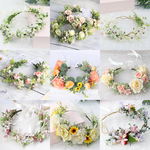 Couronne <span class=keywords><strong>de</strong></span> mariée en fleur pour femme, couronne, accessoire <span class=keywords><strong>de</strong></span> photos, mariage, Festivals, - Product Image 2