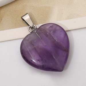 Pendentif Cœur en Cristal Guérisseur 20mm, Breloques en Pierre Naturelle Polie pour Équilibrage des Chakras Reiki, Fabrication de Bijoux, Apprêts DIY en Gros - Product Image 6
