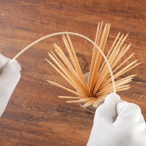 <span class=keywords><strong>Kebab</strong></span> responsables desechables de madera aperitivo brocheta de bambú kabob comida 50 cm carne barbacoa redonda uso hecho a mano pincho/stick - Product Image 3