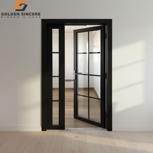 Porte de villa moderne en aluminium et verre, prix d'usine GS, faible MOQ, matériau en aluminium, entrée - Product Image 1