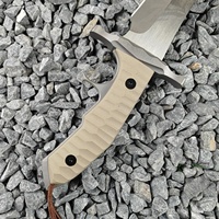 Couteau Stallone Ramb3 MK9 LS047 avec manche G10, acier inoxydable de haute qualité, longueur totale de 165 mm, pour activités de plein air, multifonctionnel, DIY, OEM