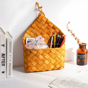 Japanese Creative Nordic Handmade <b>Wood</b> Chip Woven Eco-Friendly Multifunction Wall Hanging Portable Flower <b>Basket</b> - Product Image 4