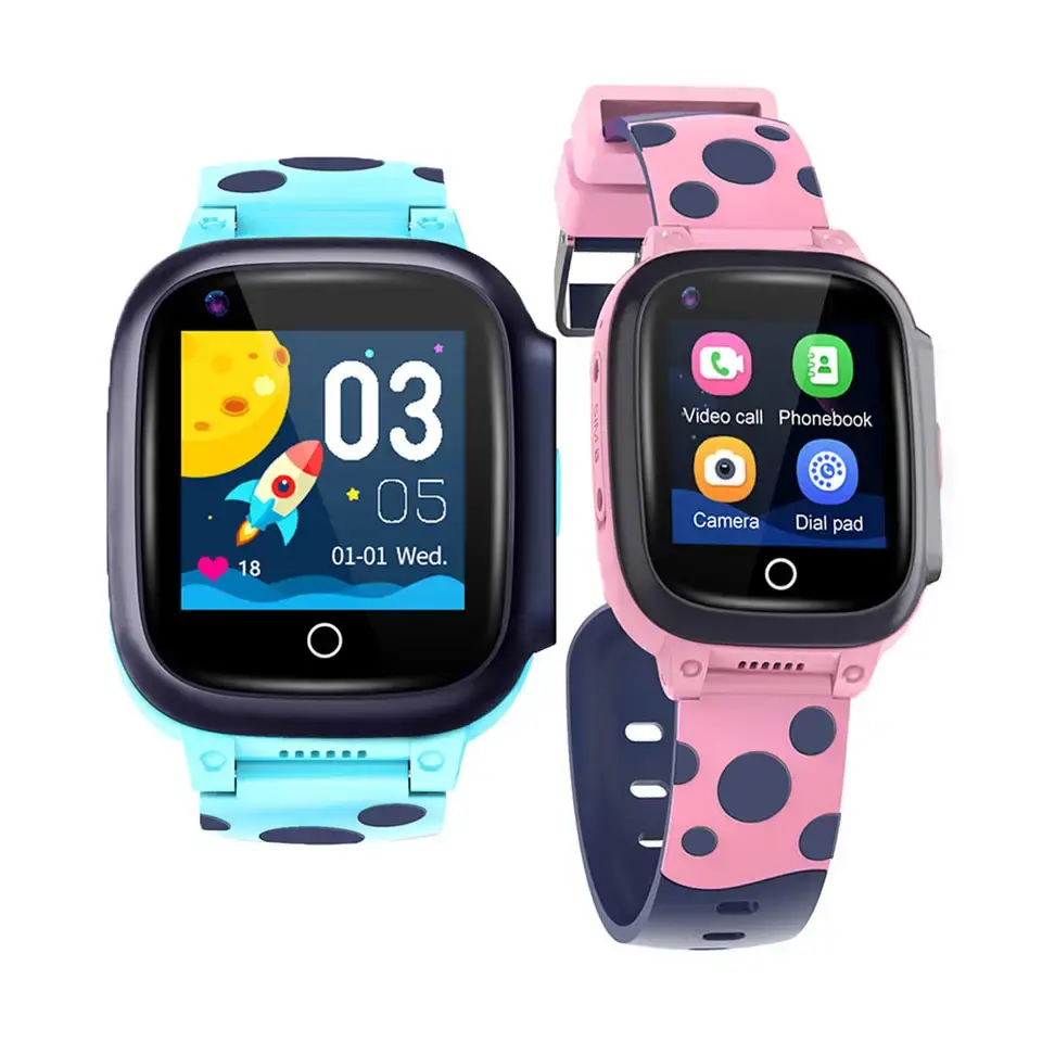 ساعة ذكية للأطفال 4g GPS مضادة للفقد ساعة هاتف مع مكالمة فيديو مقاومة للماء بطارية Wifi Mah