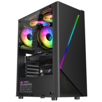 Boîtier ATX AntarcChill, nouveau design, tour, USB 3.0, verre trempé, bande RGB, boîtier PC de bureau incroyable, ventilateur 120 mm, petit boîtier économique
