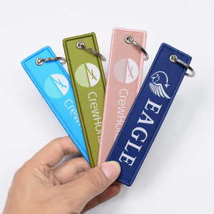 Hot bán dệt thẻ chuyến bay Phi Hành Đoàn Máy bay Keychain tùy chỉnh chuyến bay Phi Hành Đoàn tên thương hiệu máy bay phản lực tag dệt Keychain - Product Image 3
