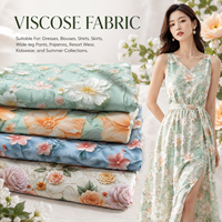 Tissu 100% Viscose Rayonne 30s Imprimé Tissé Teint Uni Challis pour Robe, Chemise, Blouse, Jupe et Vêtements