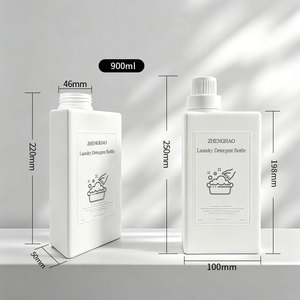 Botella <span class=keywords><strong>de</strong></span> Plástico HDPE Blanca Rectangular <span class=keywords><strong>de</strong></span> 900 ml, Moderna y <span class=keywords><strong>de</strong></span> Lujo, para Detergente Líquido o Suavizante <span class=keywords><strong>de</strong></span> Ropa - Product Image 3