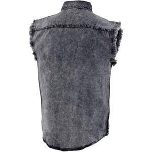 เสื้อเชิ้ตลำลองผู้ชายหนัง2025เสื้อเชิ้ตผ้าเดนิมแขนกุดลาย MDM11678สีเทากระดุมผ่าหน้า - Product Image 5