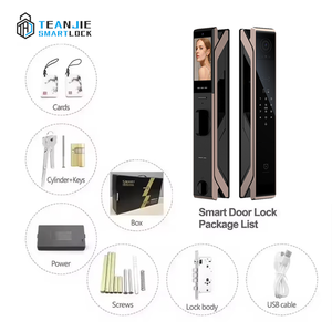 Hộ gia đình hợp kim nhôm tuya thông minh nhận dạng khuôn mặt vân tay khóa bàn phím điện tử kỹ thuật số khóa cửa với máy ảnh kép - Product Image 3