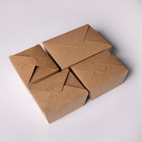 3 Formaten Wegwerp Afhaallocatie Doosjes Set Kraft Opvouwbare Lunch Bento Bakjes OEM Aangepaste Logo Groothandel Eco Biologisch Afbreekbare Doos