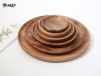 Assiettes de dîner rondes en bois de hêtre brun clair, style campagnard, écologiques, personnalisables avec logo, durables, prix usine, lot de 10 pièces, idéales comme cadeau d'affaires